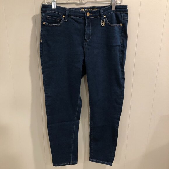 Anne Klein Dark Wash Skinny Jeans, Size 10 petite - Picture 1 of 10